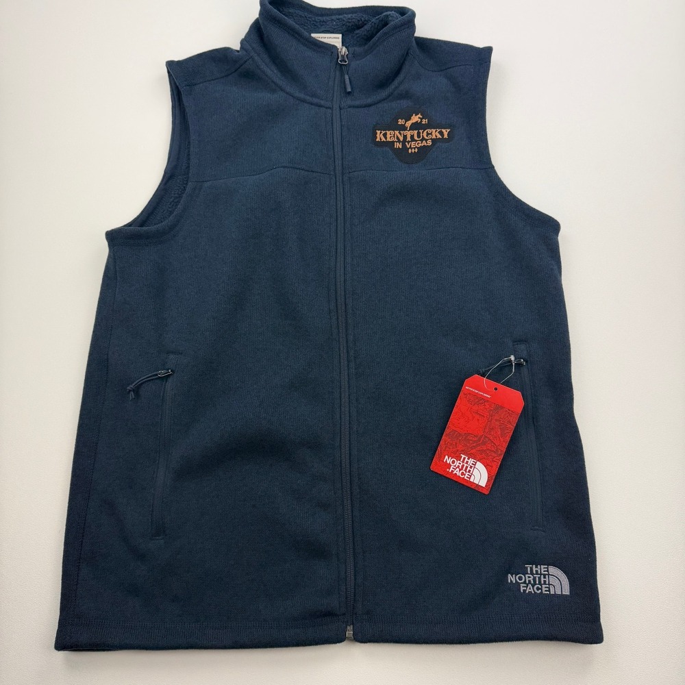 The North Face Sweater Fleece Vest Mens M Blue Full Zip Kentucky In Vegas 2021